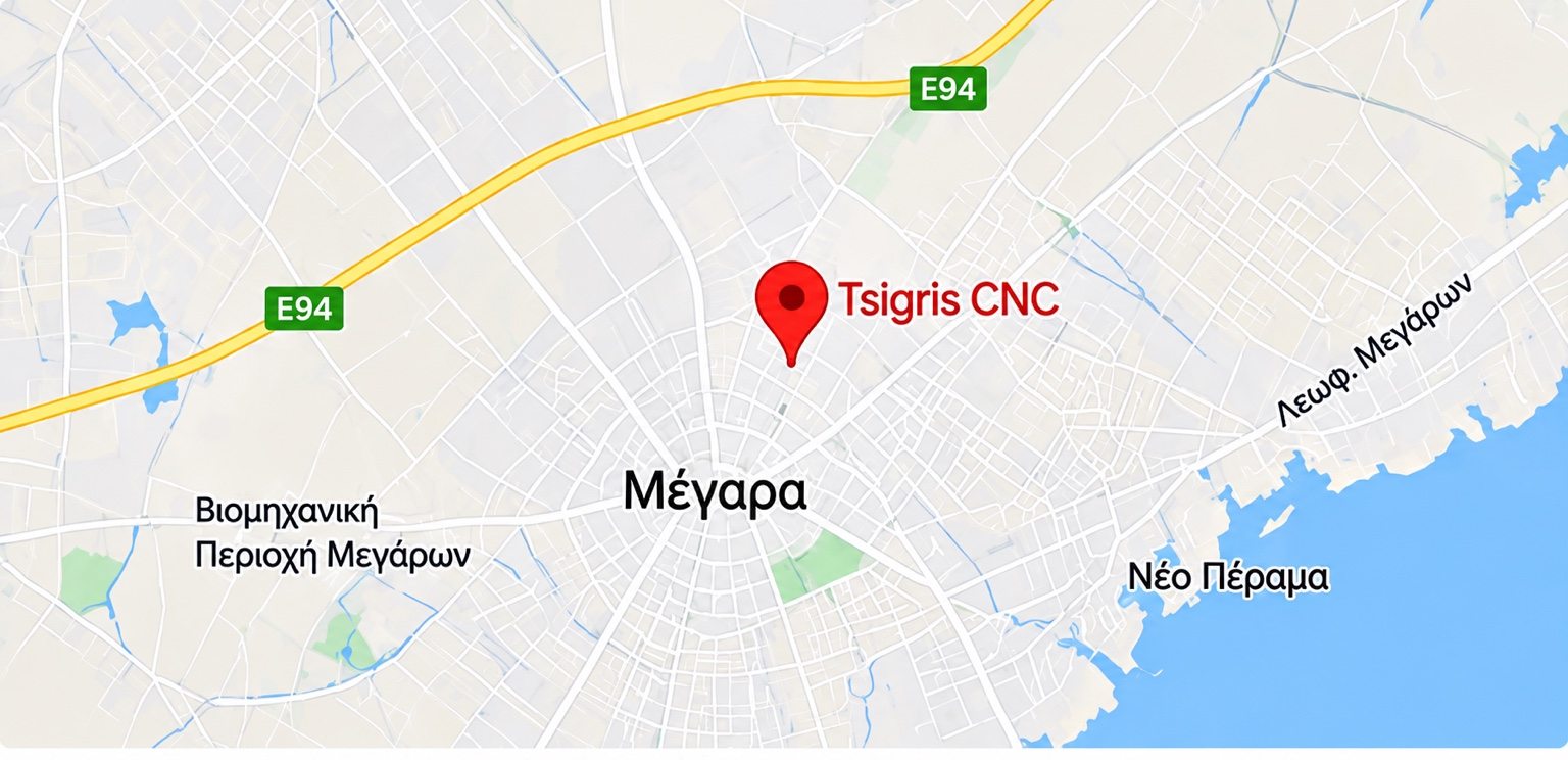 Χάρτης τοποθεσίας Tsigris CNC στα Μέγαρα